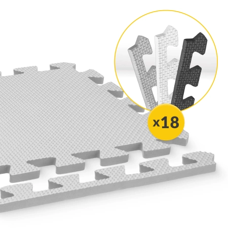 Covor puzzle educațional pentru copii 90 x 90 cm gri