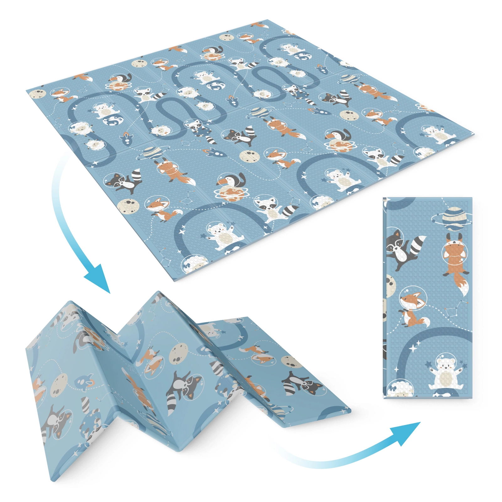 Covoraș educativ pliabil XXL „Regatul și spațiul” 200 x 180 cm