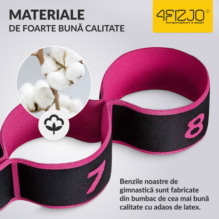 Bandă de întindere gimnazială 90 cm roz