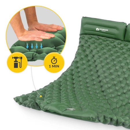 Saltea gonflabilă pentru două persoane, auto-umflabilă, pentru drumeții MOUNTAIN GOAT