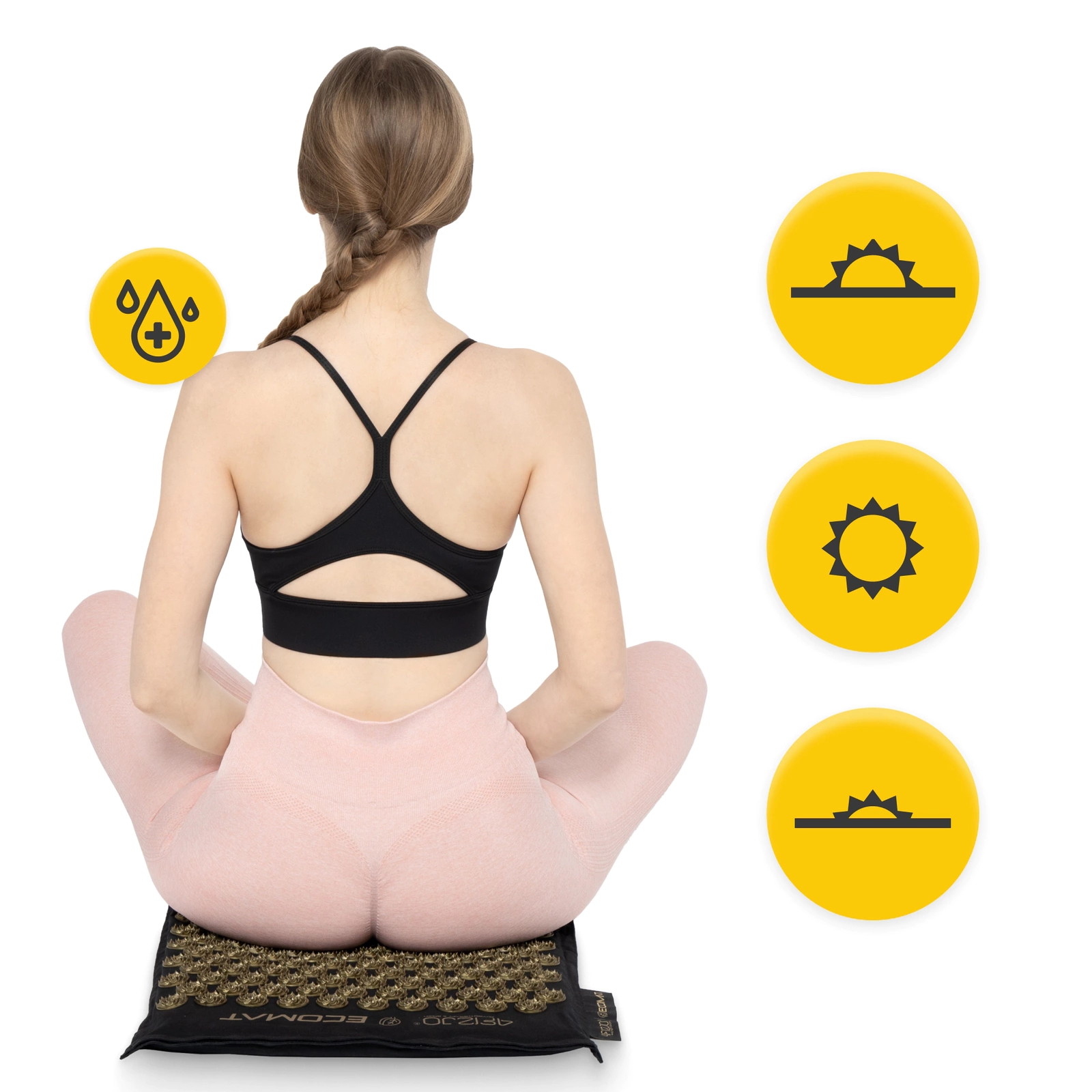 ECO Saltea de acupresură cu coji de hrișcă și nucă de cocos