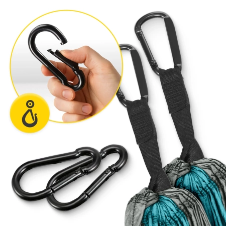 Hamac de călătorie pentru două persoane Mountain Goat gri-turcoaz