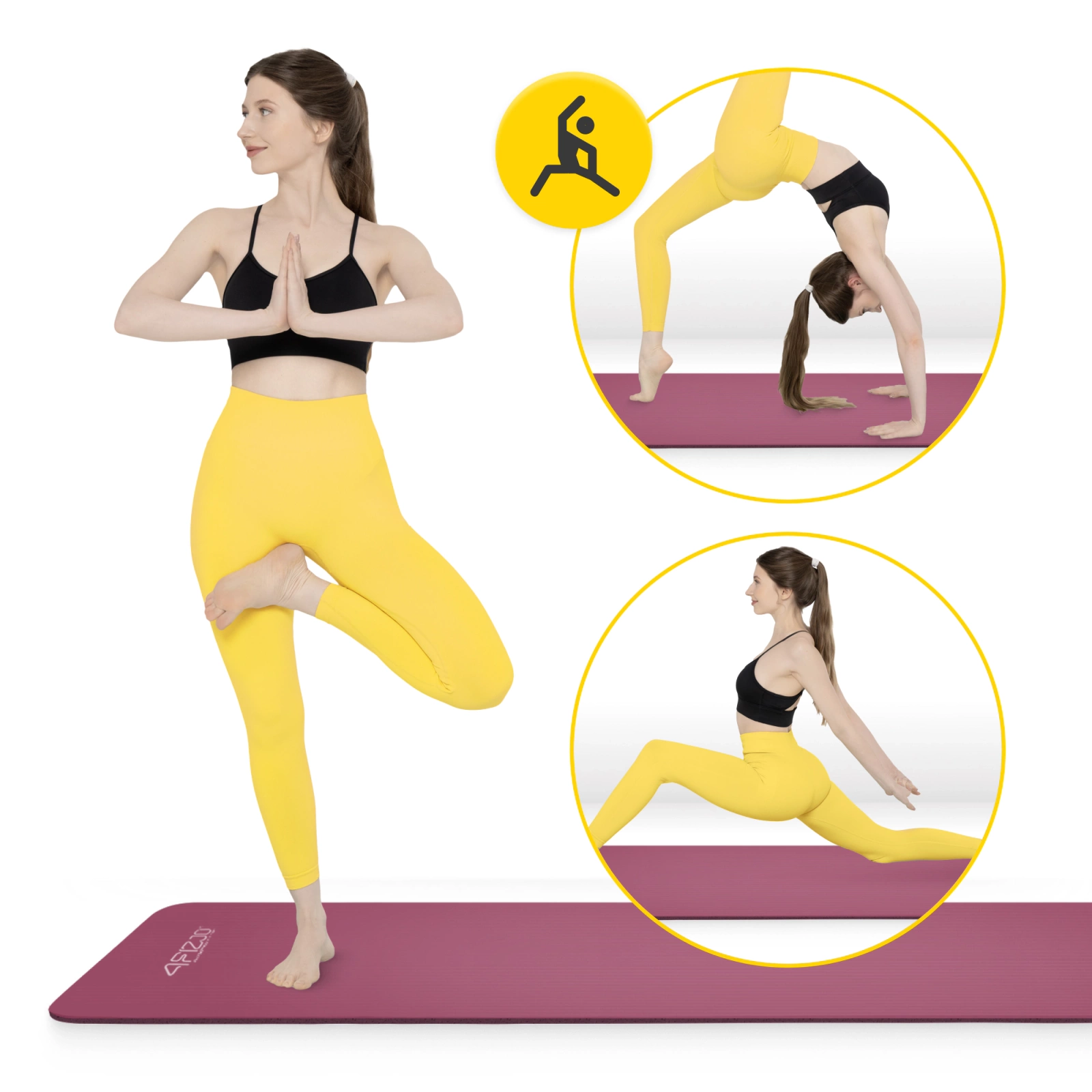 mata do cwiczen antyposlizgowa profesjonalna joga pilates kauczukowa