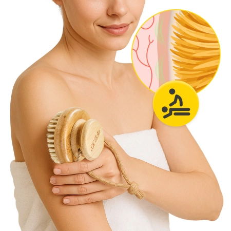 Perie pentru masaj corporal pe uscat pentru piele sensibilă