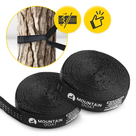 Hamac de călătorie Mountain Goat pentru două persoane cu plasă împotriva țânțarilor gri-grafit