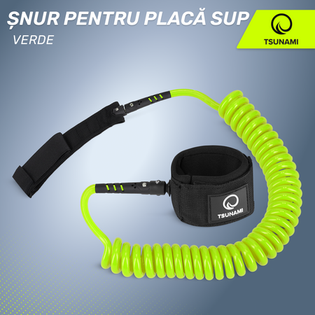 Cablu de siguranță pentru placa SUP TSUNAMI verde