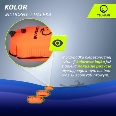 Geamandură de înot, gonflabilă + Rucsac + Buzunar uscat 3 în 1 TSUNAMI