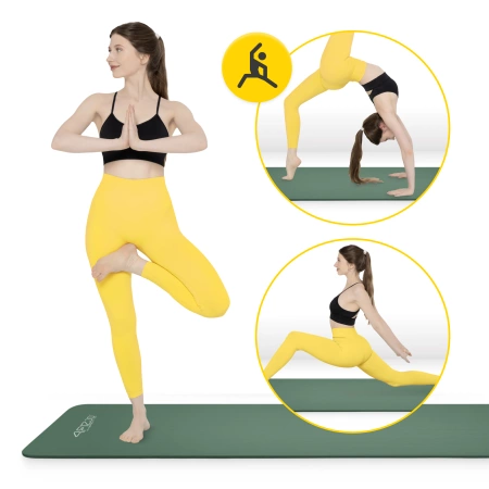 Saltea pentru fitness și yoga NBR 1,5 cm verde salvie