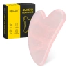 Piatra Gua Sha canelată din cuarț roz natural
