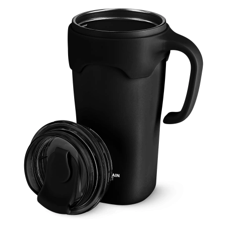 Cană termică cu pai 650 ml negru