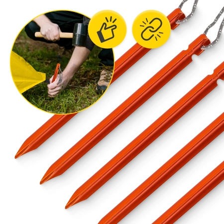 Set de cuie de cort din aluminiu 15 cm 10 buc. - triunghiulare