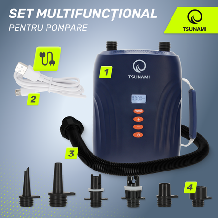 Pompă electrică pentru placa SUP TSUNAMI cu acumulator