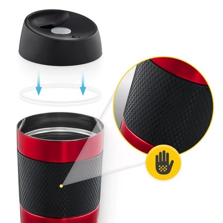 Cana termică Mountain Goat TRAVEL 450 ml roșie