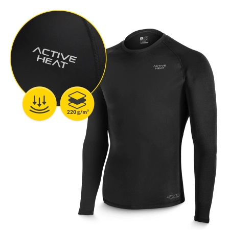 Tricou termic unisex cu mâneci lungi – negru, mărime S