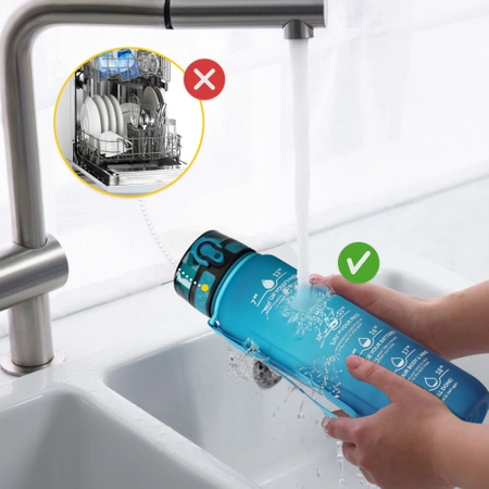 Sticlă de apă cu scală temporală 1 L