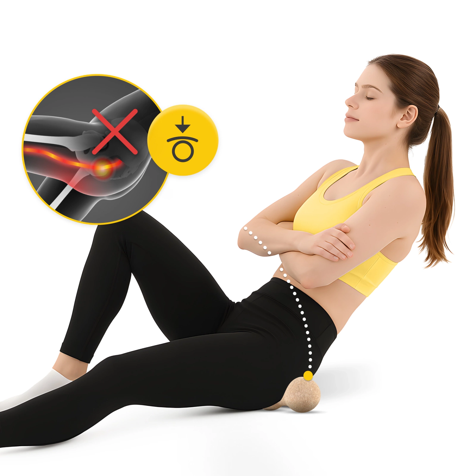 Minge dublă de masaj din plută de 6,5 cm