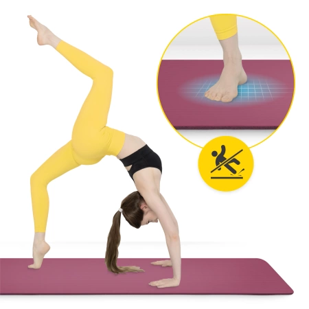 Saltea pentru fitness și yoga NBR 1 cm bordó