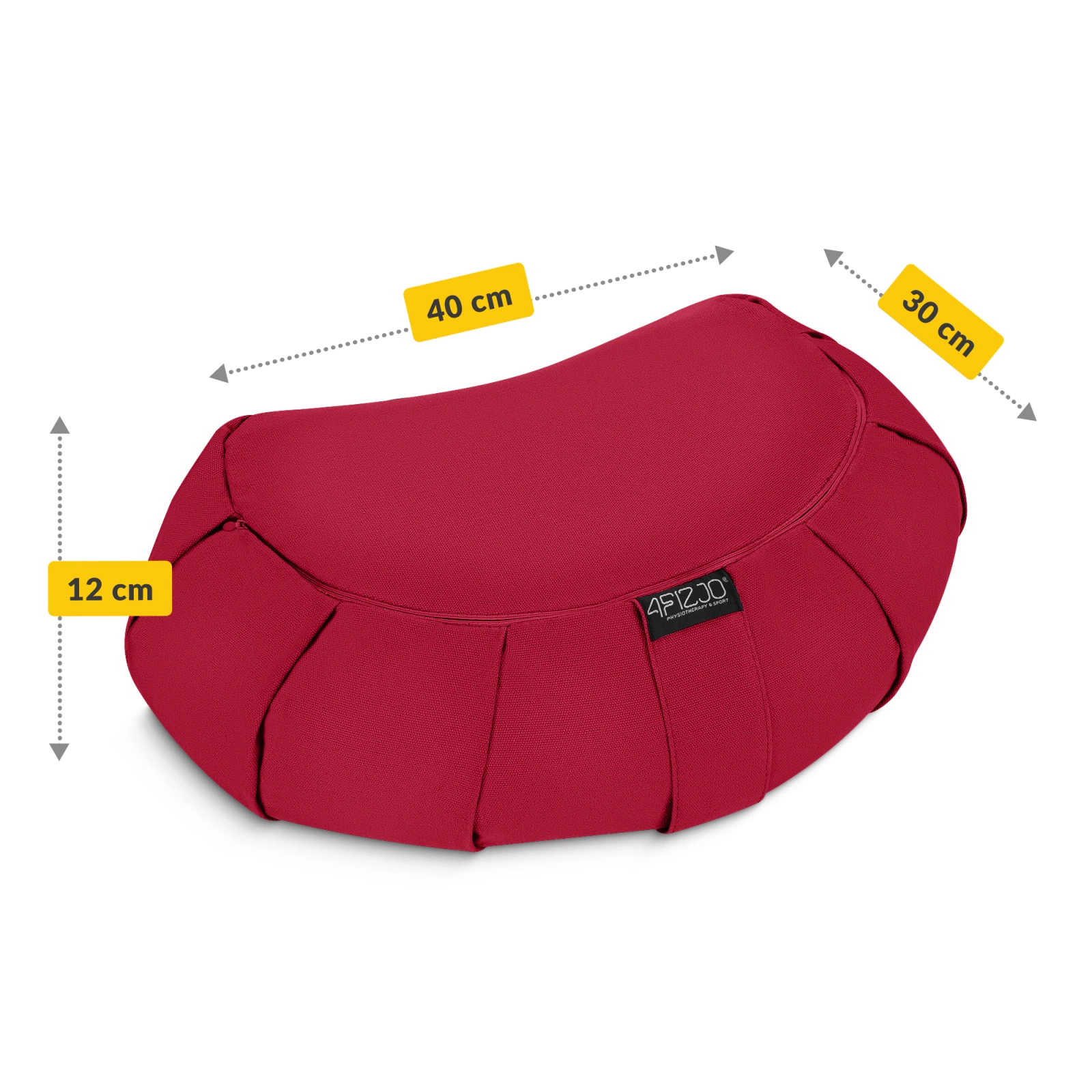 Perna de yoga Zafu semilună roșie