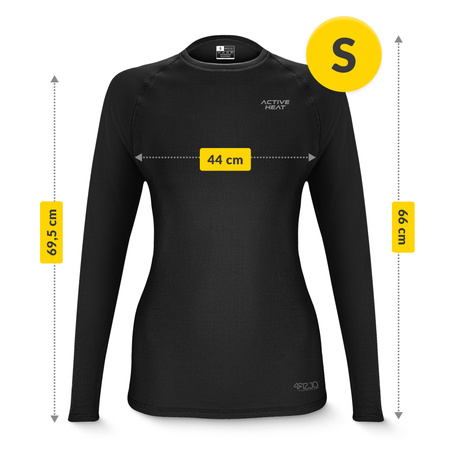 Tricou termic unisex cu mâneci lungi – negru, mărime S