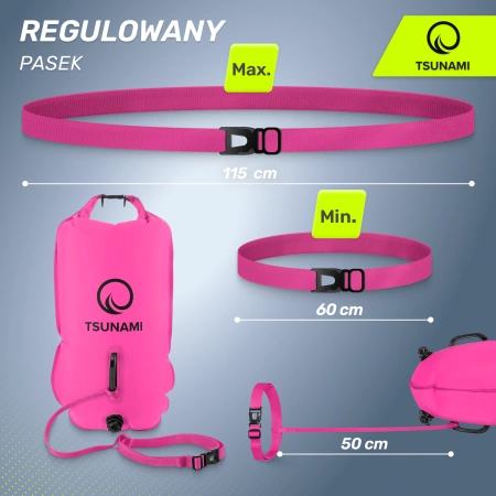 Geamandură de înot, gonflabilă + buzunar uscat 2 în 1 TSUNAMI