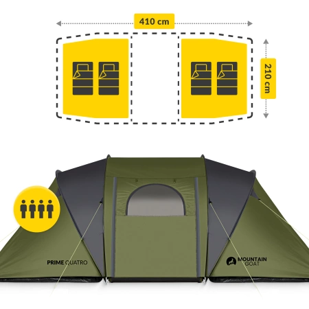 Cort turistic PRIME QUATRO MOUNTAIN GOAT kaki