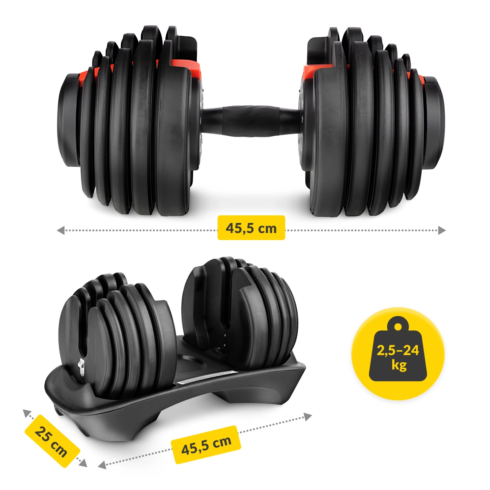 Halteră reglabilă Premium 24 kg