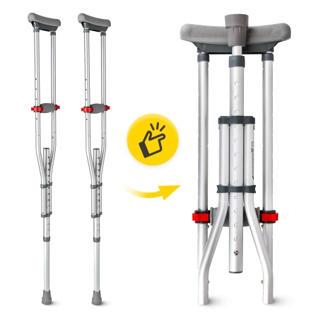 Crutele ortopedice axillari con regolazione dell'altezza