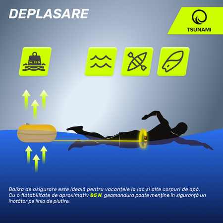 Baliză gonflabilă pentru înot TSUNAMI galben