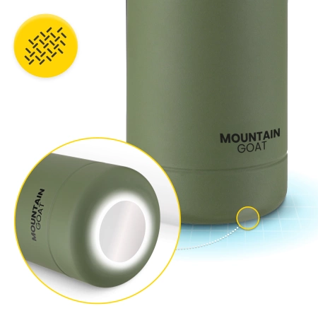 Sticlă termică de 540 ml cu curea verde