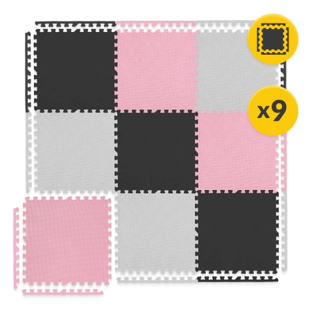 Set de 9 covorașe puzzle - „Pastel roz”