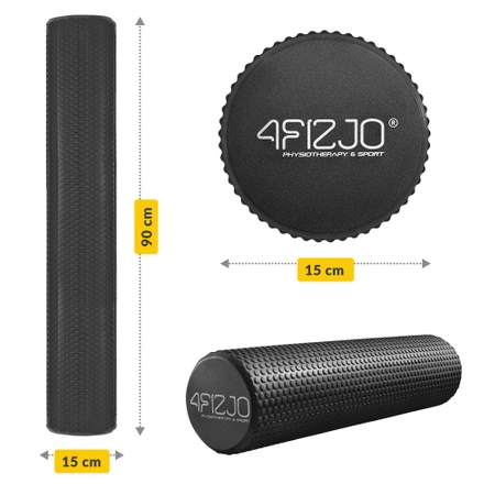 Roller de masaj cu proeminențe CARE+ 90 cm Negru