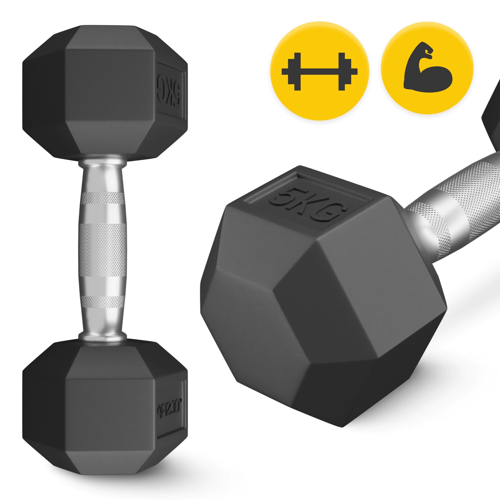 Halteră HEX din Oțel 5 kg (1 Bucată)