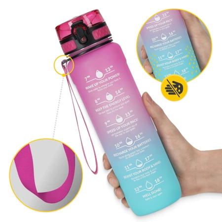 Sticlă de apă cu scală temporală 1 L