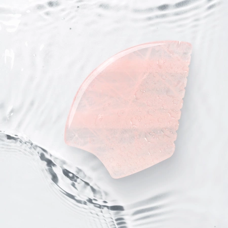 Piatra Gua Sha canelată din cuarț roz natural