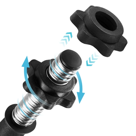 Barbell scurt pentru haltere cu cleme 35 cm 2 buc.