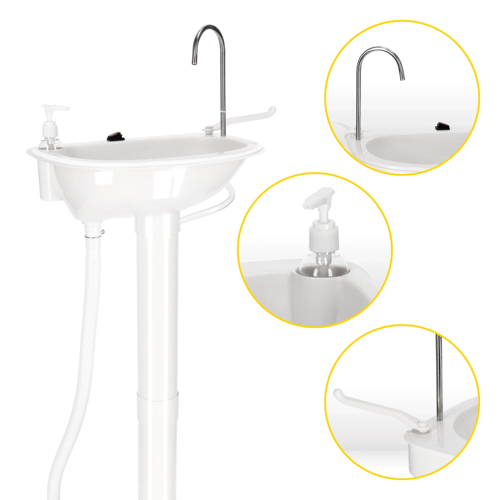 Lavoar portabil de călătorie cu robinet mixer