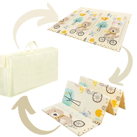 Covoraș educațional pliabil XXL - „URSUL PE BICICLETĂ”