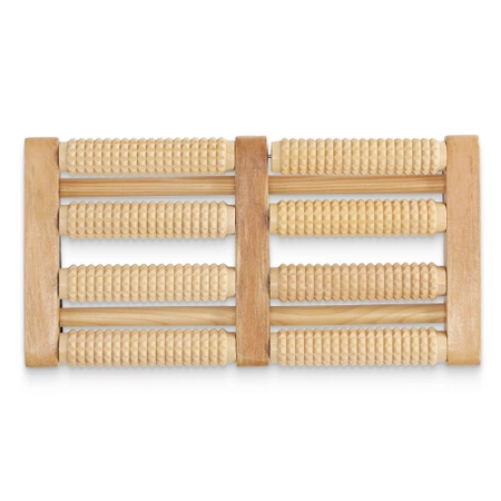 Masajer pentru picioare din lemn cu rolă dublă roller