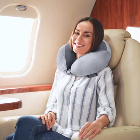 Pernă de calatorie pentru gât, din spumă, cu memorie