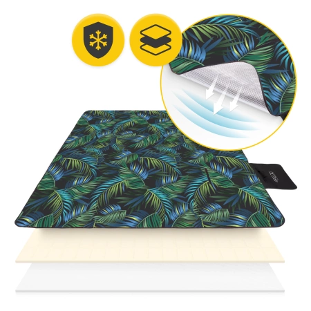 Pătură de picnic pentru plajă cu izolație 200 x 200 cm palmieri