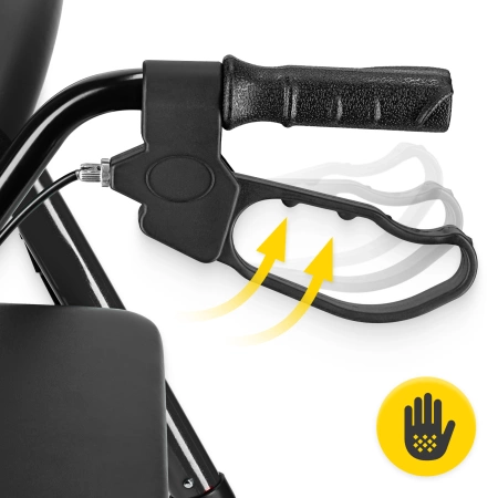 Cărucior cu patru roți cu scaun și geantă negru