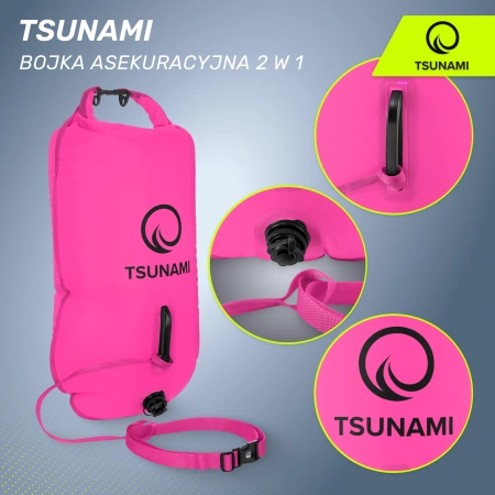 Geamandură de înot, gonflabilă + buzunar uscat 2 în 1 TSUNAMI