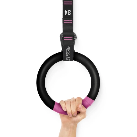 Inele de gimnastică ABS negru și roz