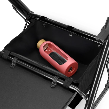 Cărucior cu patru roți cu scaun și geantă negru