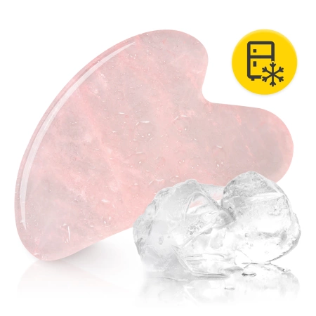 Piatra Gua Sha canelată din cuarț roz natural