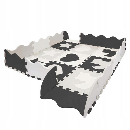 Covor puzzle educațional pentru copii 120 x 120 cm gri