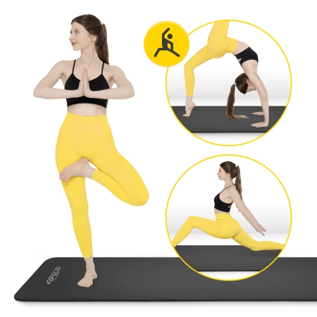 Saltea pentru fitness și yoga NBR 190 × 100 × 1,5 cm, neagră