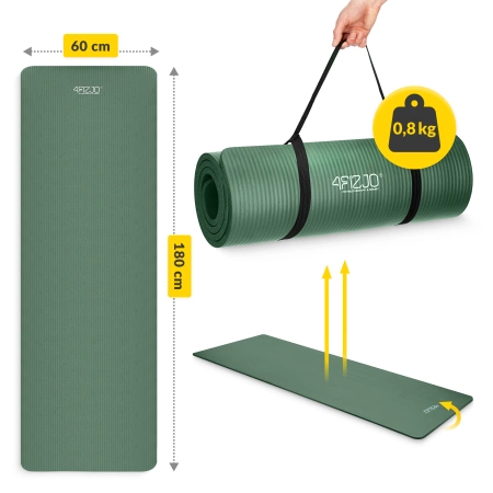 Saltea pentru fitness și yoga NBR 1 cm verde salvie