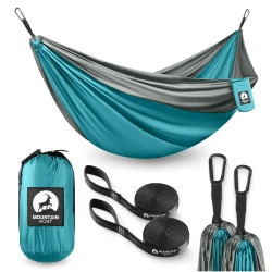 Hamac de călătorie pentru două persoane Mountain Goat gri-turcoaz