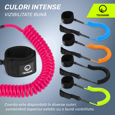 Cablu de siguranță pentru placa SUP TSUNAMI roz